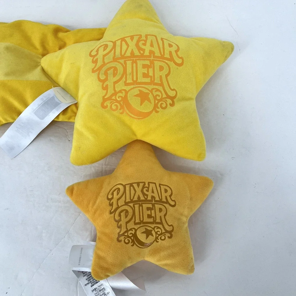 Disney Parks Pixar Pier La Luna Shooting Star Plush Lot of 2 Star Pillows